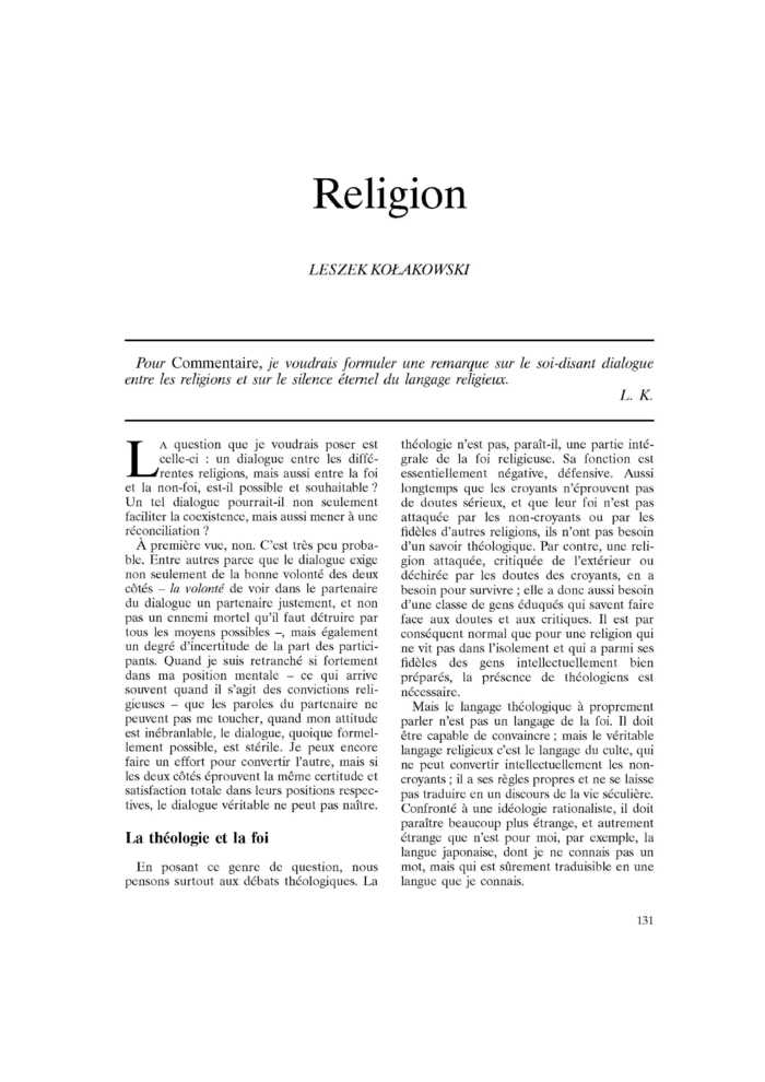 Religion
 – page 1