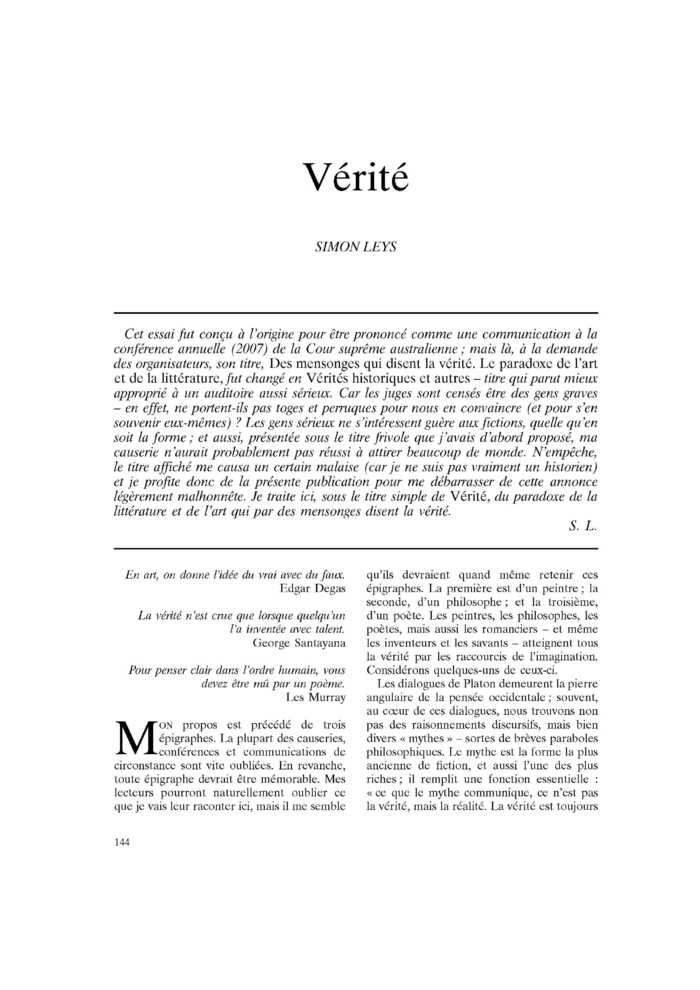 Vérité
 – page 1