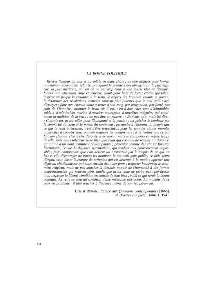 LA BONNE POLITIQUE
 – page 1