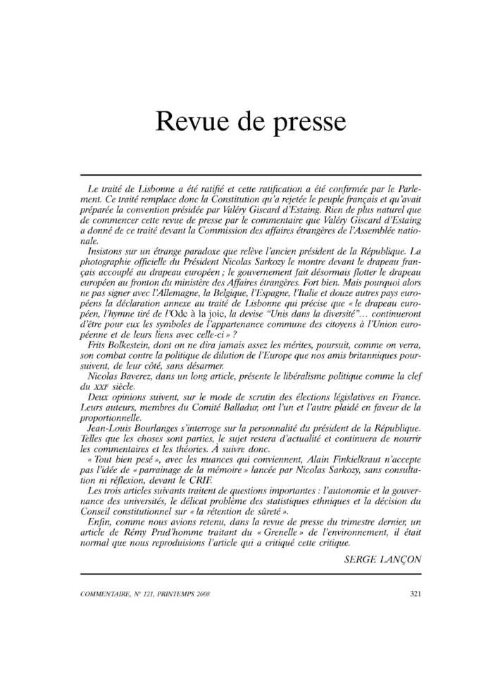 Revue de presse
 – page 1