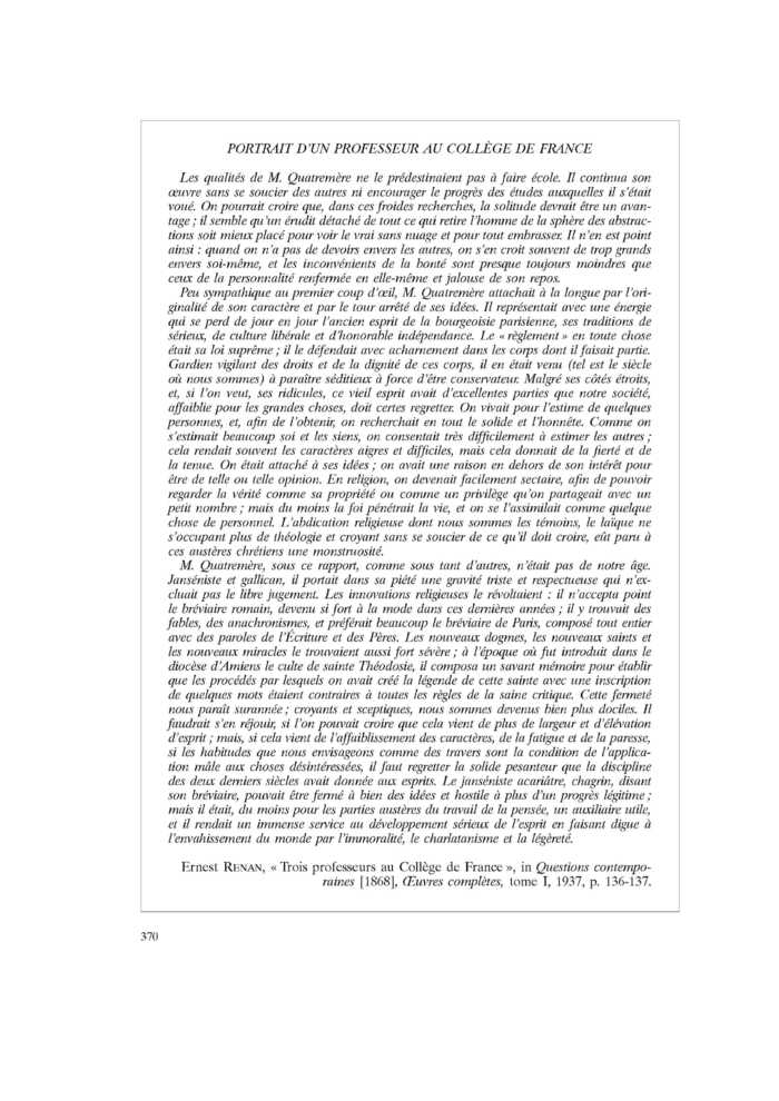 PORTRAIT D’UN PROFESSEUR AU COLLÈGE DE FRANCE
 – page 1