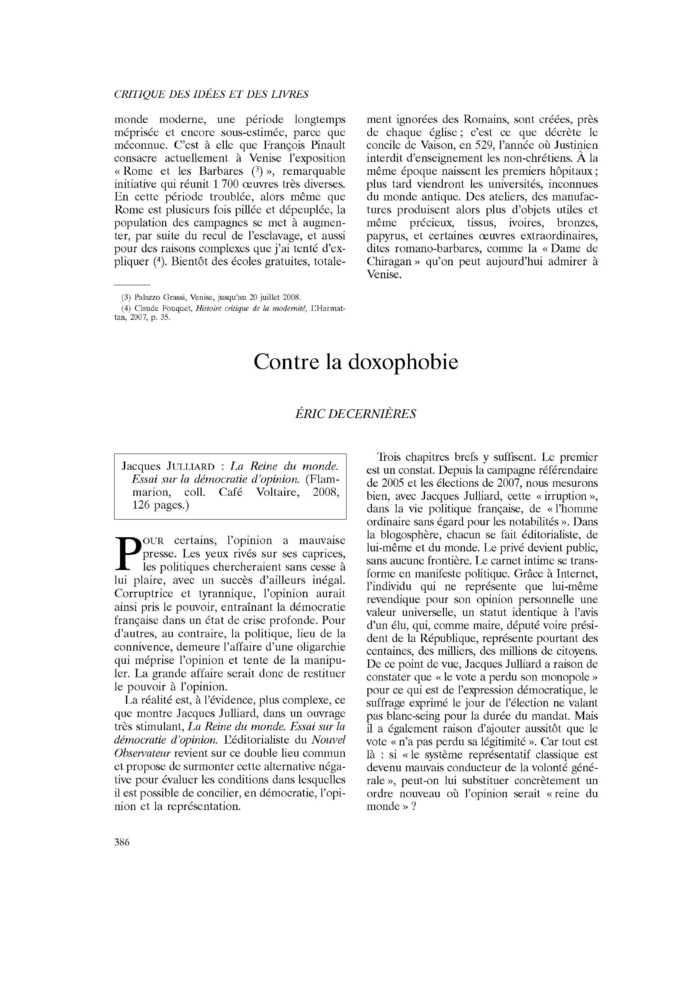 Contre la doxophobie
 – page 1