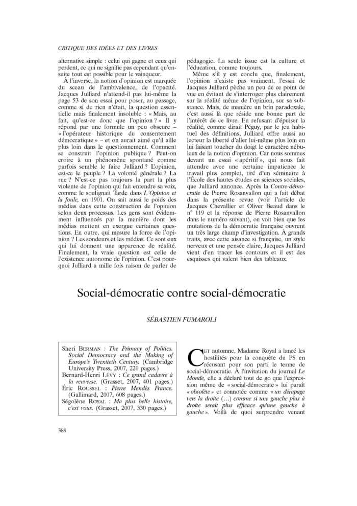Social-démocratie contre social-démocratie
 – page 1
