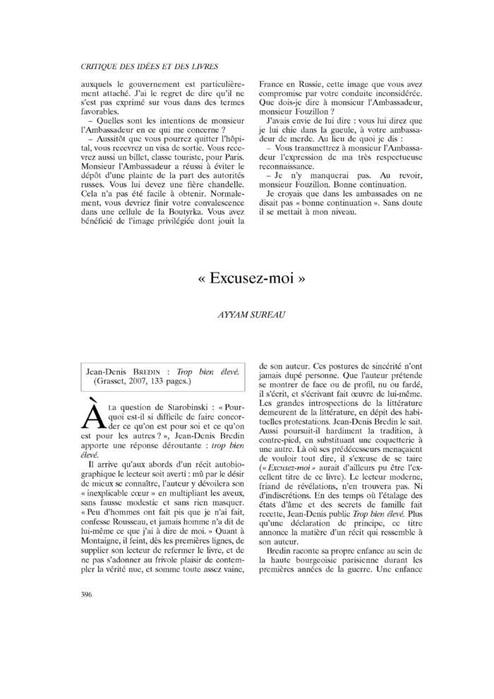 « Excusez-moi »
 – page 1