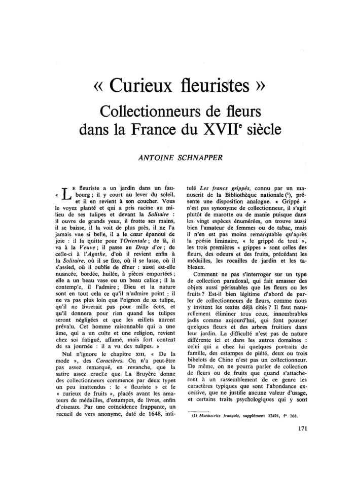 « Curieux fleuristes ». Collectionneurs de fleurs dans la France du XVIIe siècle
 – page 1