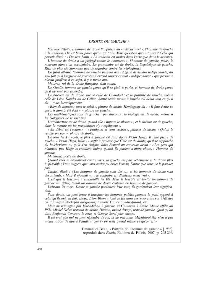 DROITE OU GAUCHE ?
 – page 1