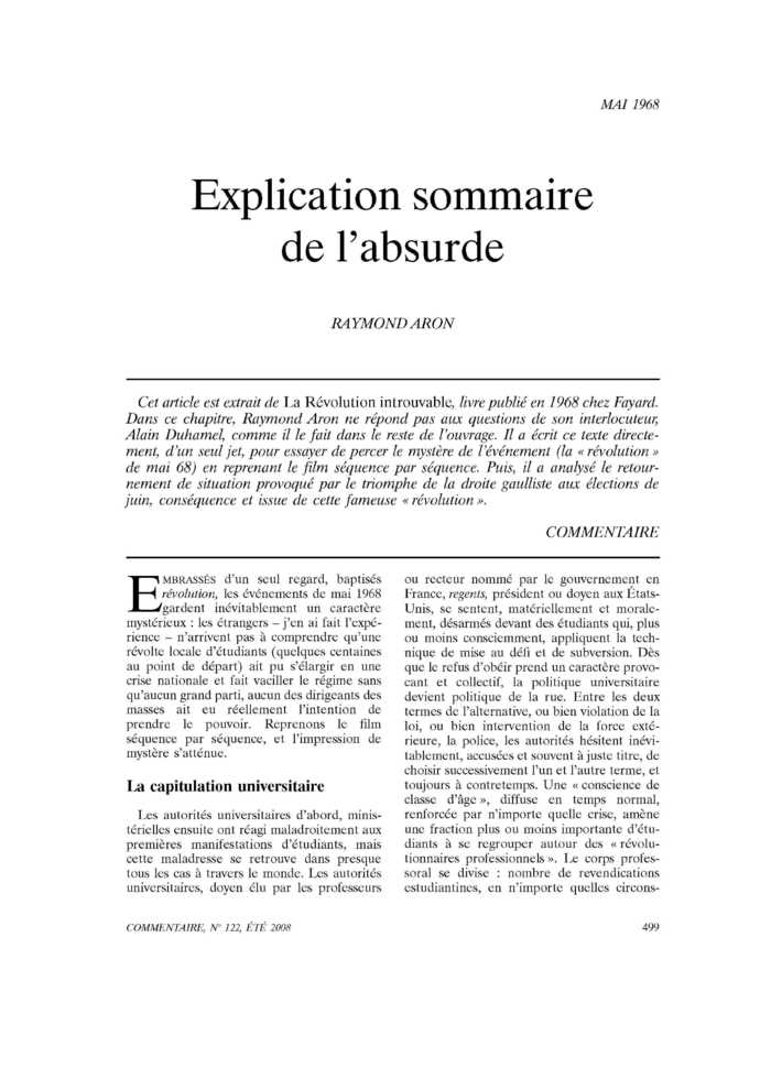 Explication sommaire de l’absurde
 – page 1
