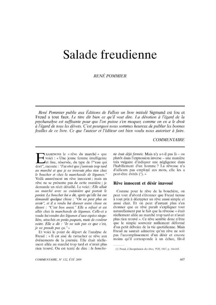 Salade freudienne
 – page 1