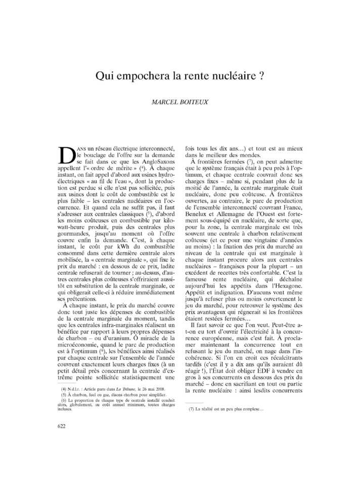 Qui empochera la rente nucléaire ?
 – page 1