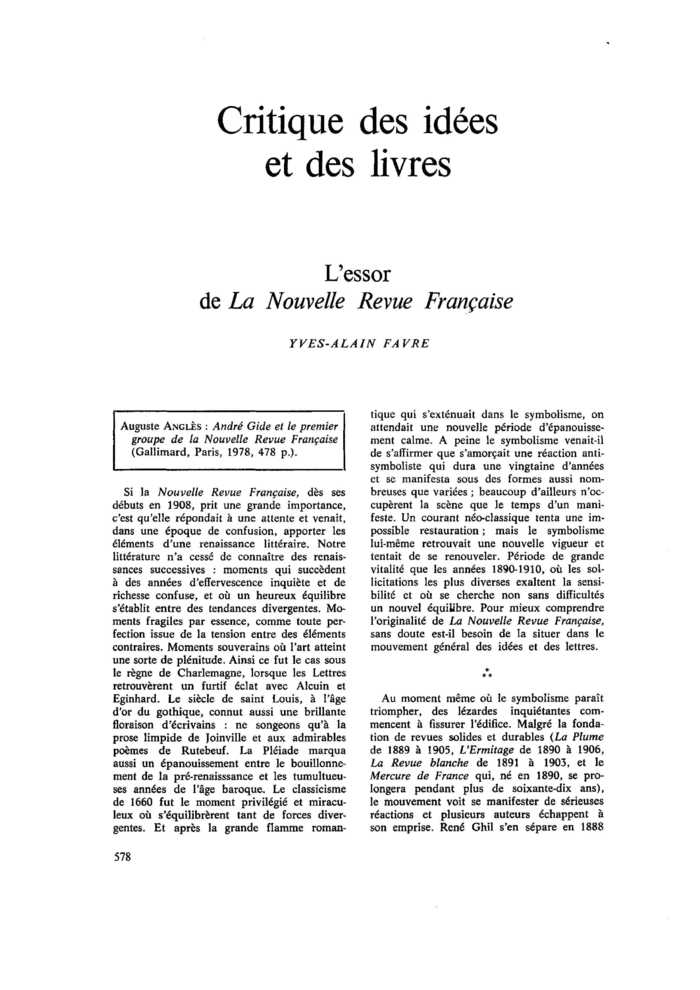 L’essor de La Nouvelle Revue Française
 – page 1