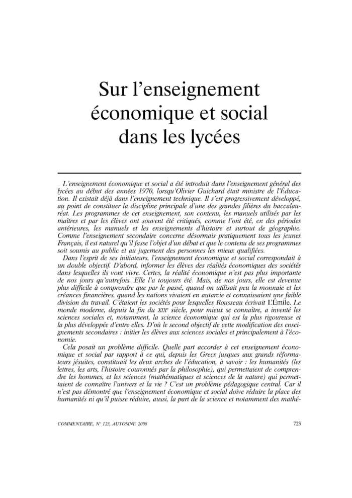 Observations et recommandations
 – page 1