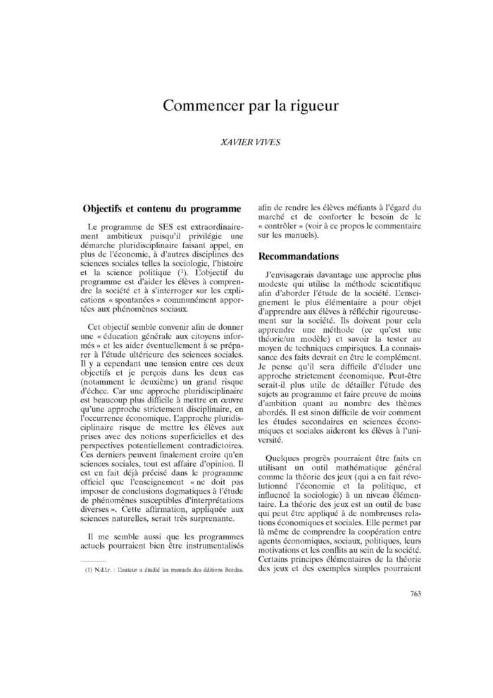 Commencer par la rigueur
 – page 1