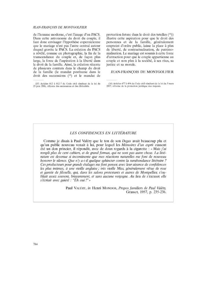 LES CONFIDENCES EN LITTÉRATURE
 – page 1