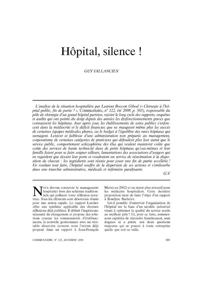 Hôpital, silence !
 – page 1