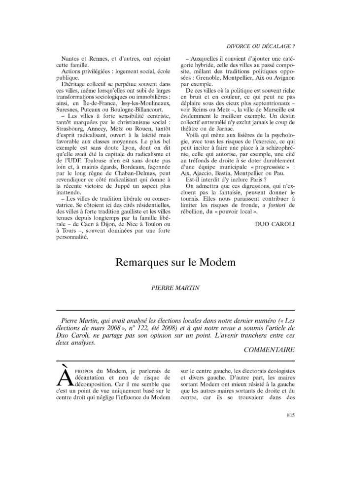 Remarques sur le Modem
 – page 1