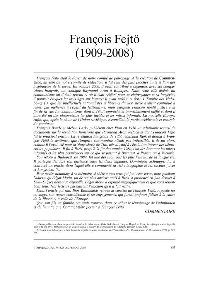 À Ferencz, François, Fery, mon ami
 – page 1