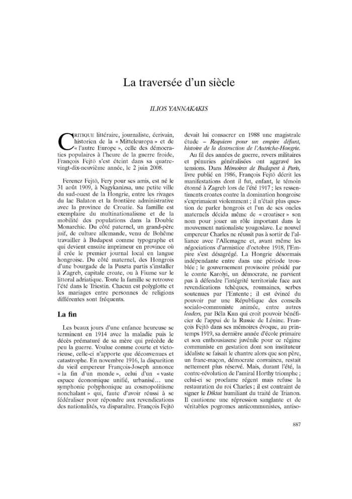 La traversée d’un siècle
 – page 1