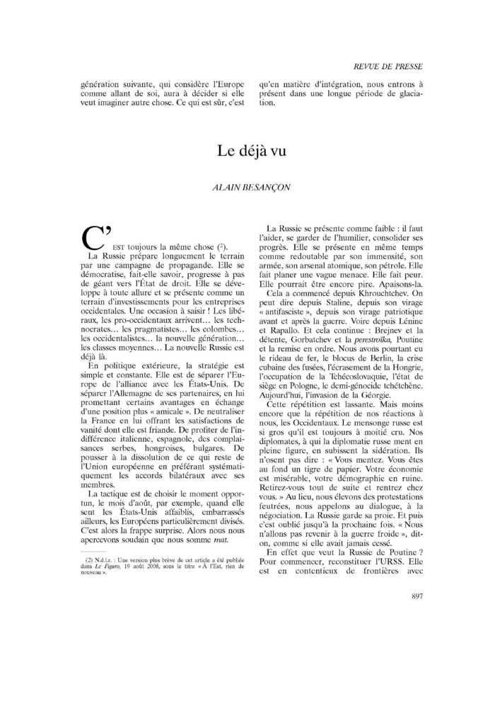 Le déjà vu
 – page 1