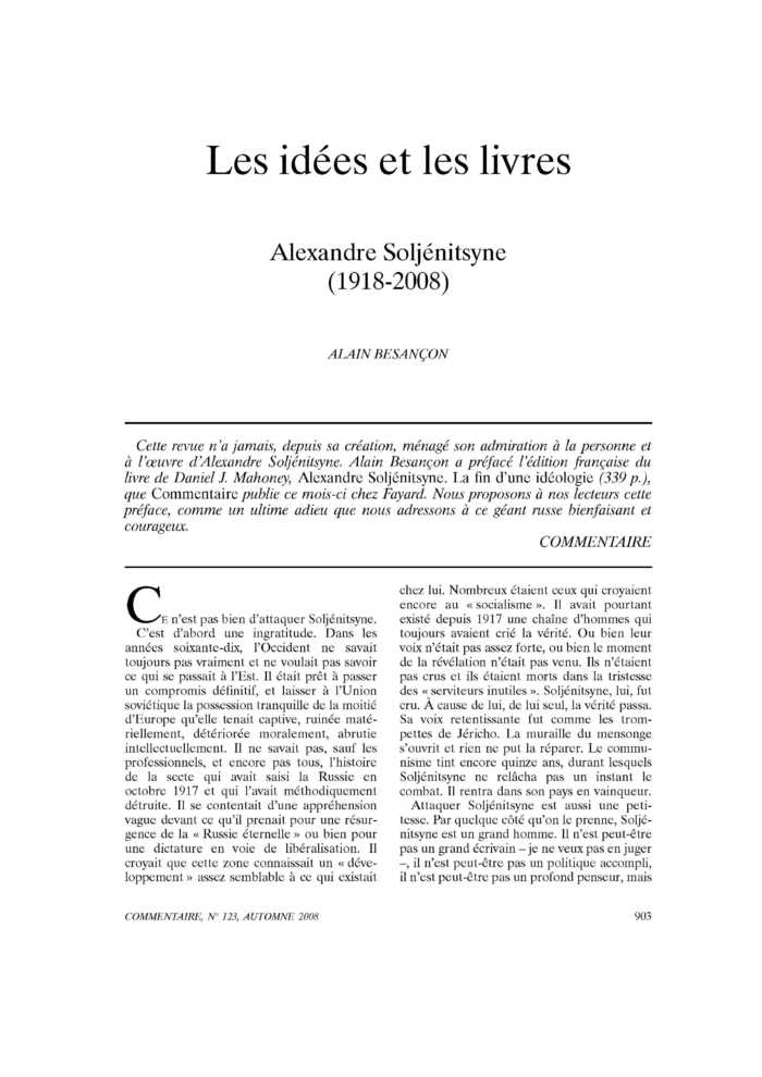 Alexandre Soljénitsyne (1918-2008)
 – page 1