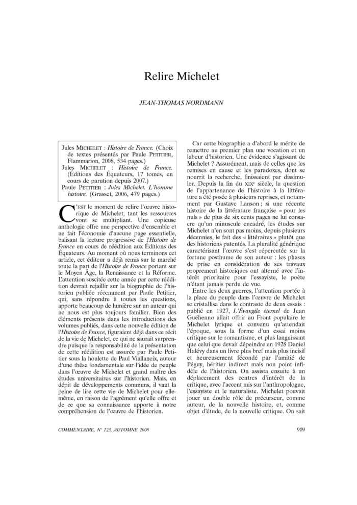 Relire Michelet
 – page 1