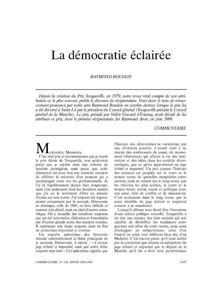 La démocratie éclairée
 – page 1