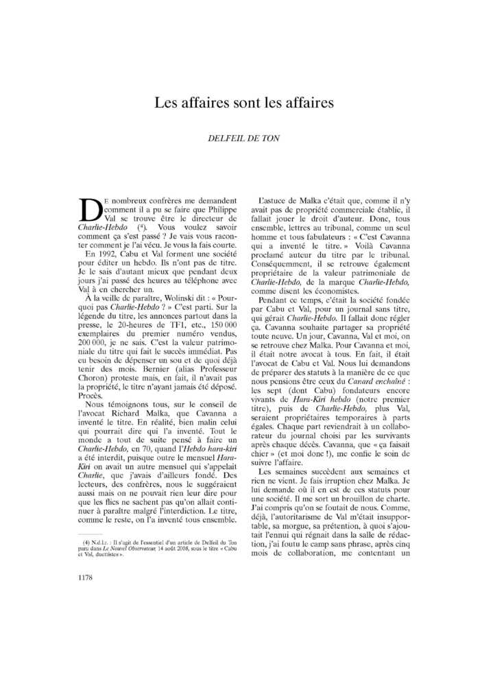 Les affaires sont les affaires
 – page 1