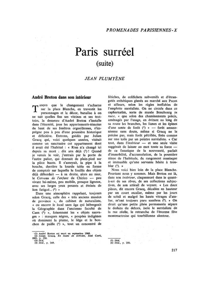 PROMENADES PARISIENNES – X . Paris surréel (suite)
 – page 1