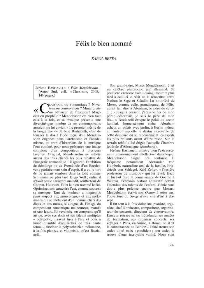 Félix le bien nommé
 – page 1
