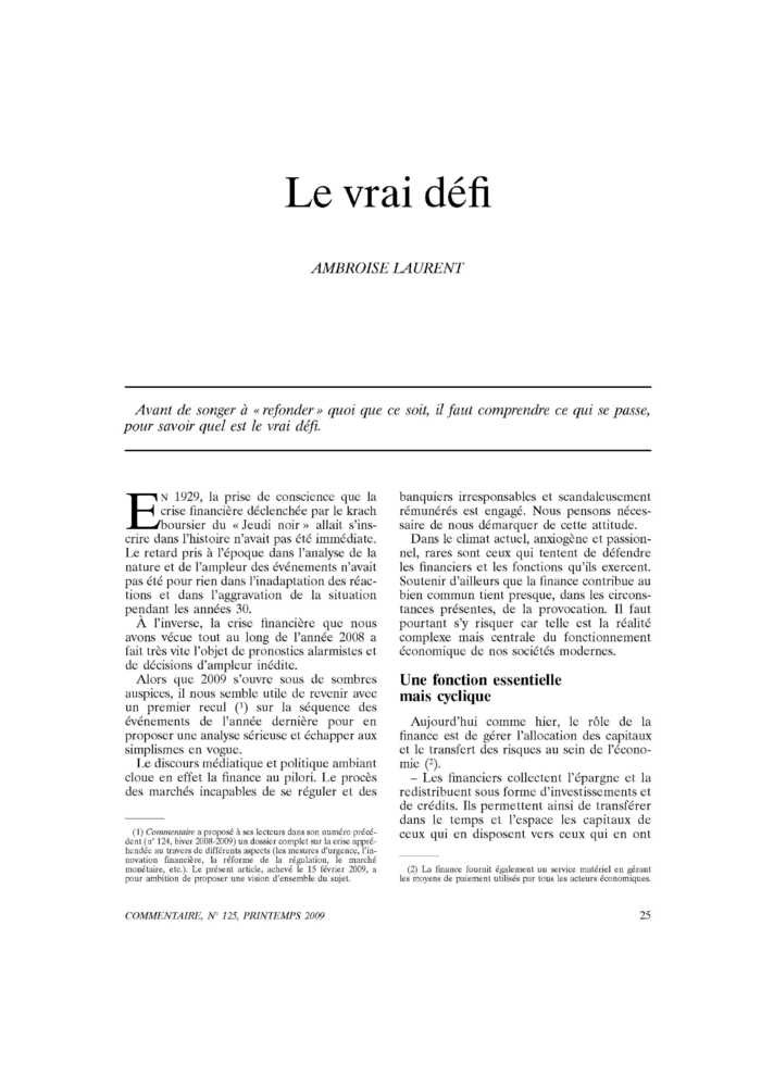 Le vrai défi
 – page 1