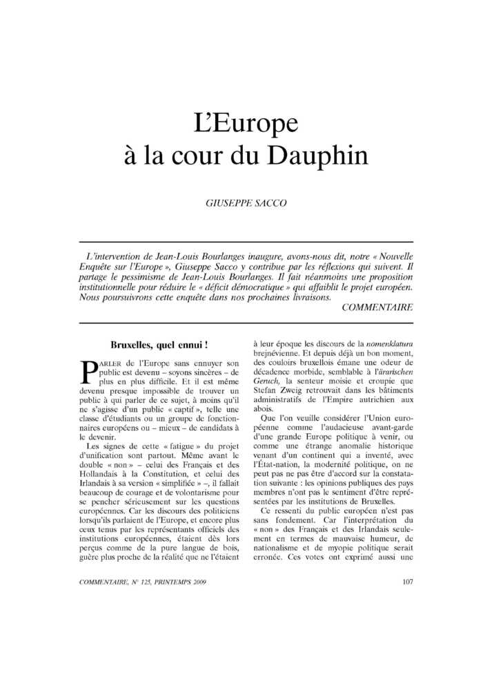 L’Europe à la cour du Dauphin
 – page 1