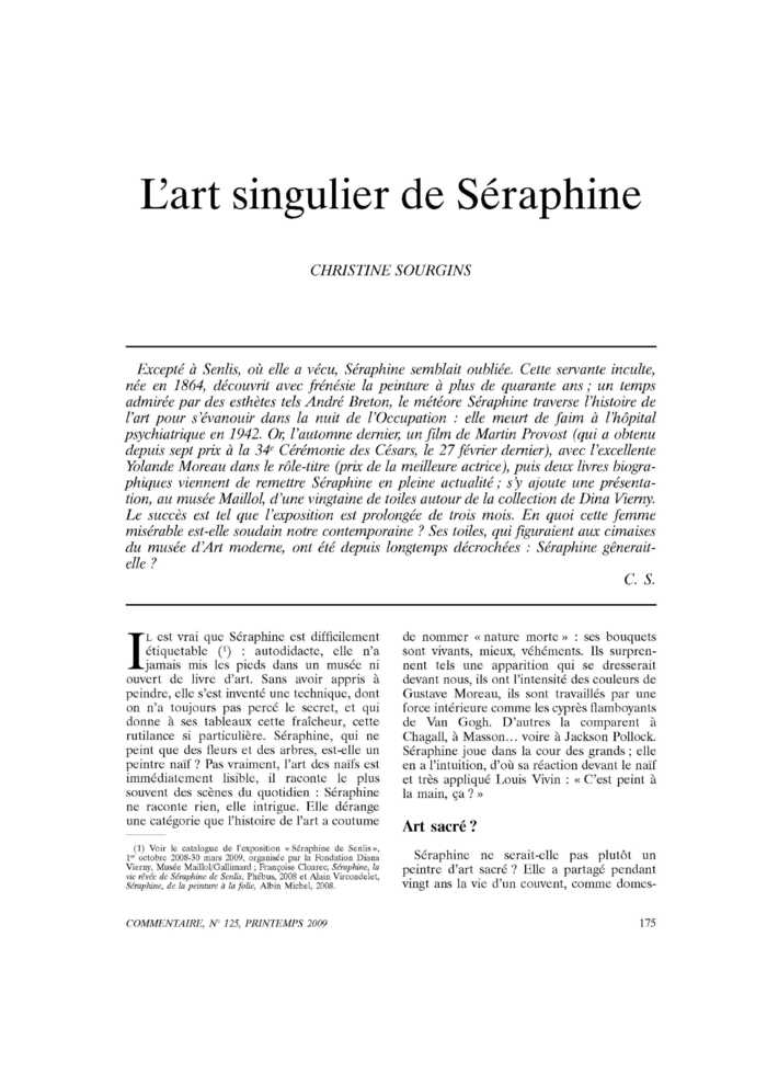 L’art singulier de Séraphine
 – page 1
