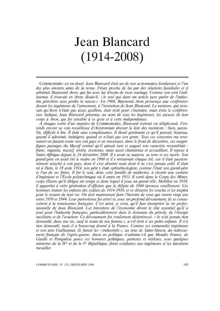 Jean Blancard (1914-2008)
 – page 1