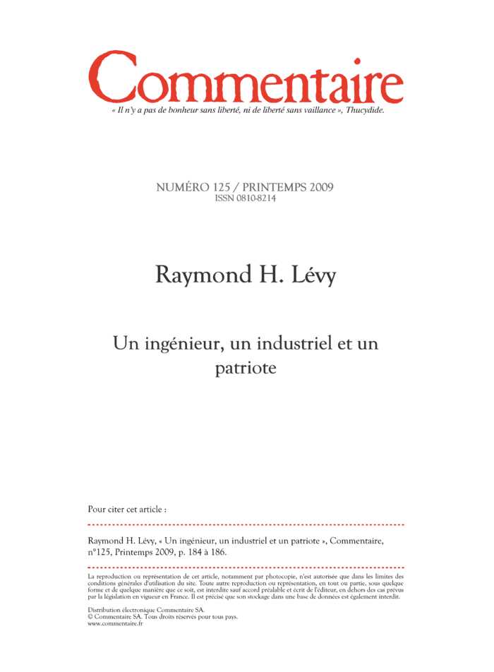 Un ingénieur, un industriel et un patriote
 – page 1