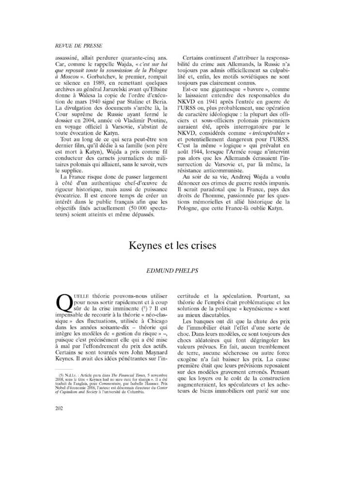 Keynes et les crises
 – page 1