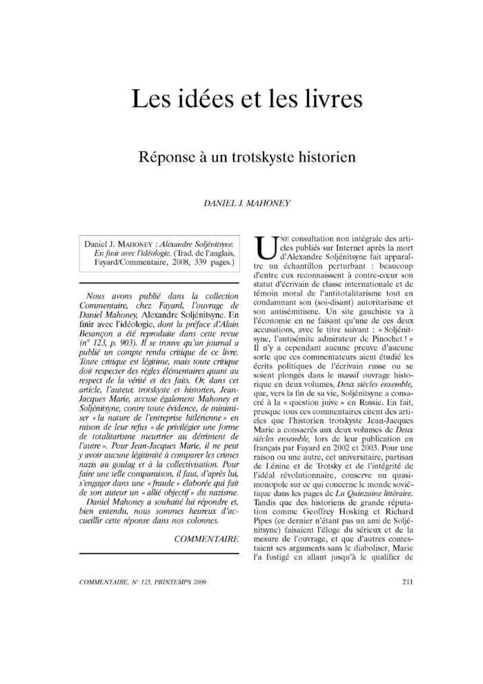 Réponse à un trotskyste historien
 – page 1