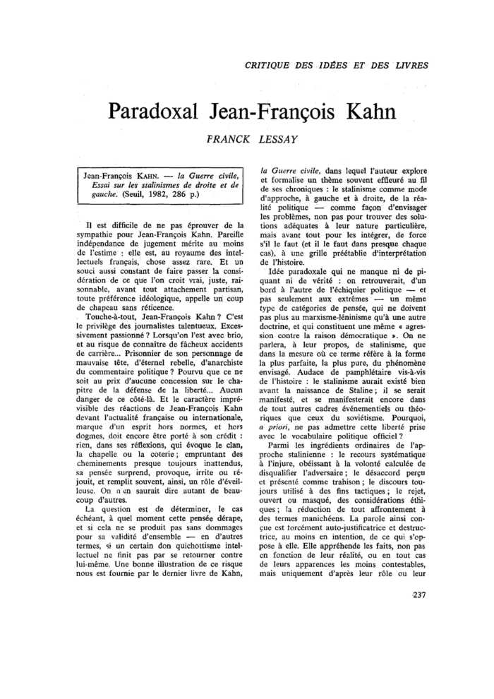 Paradoxal Jean-François Kahn
 – page 1