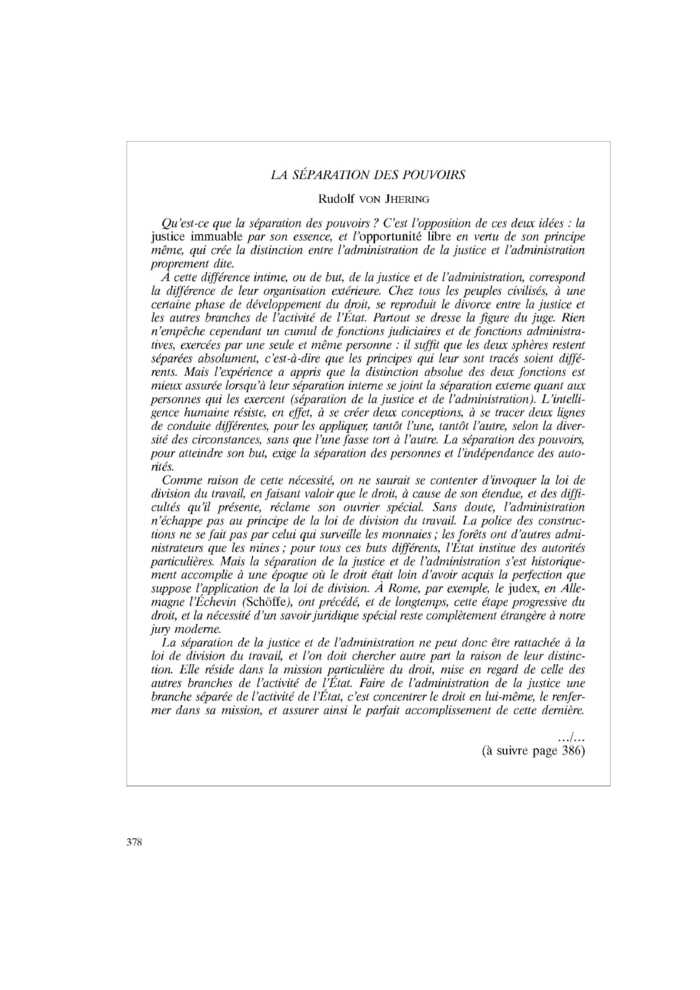 LA SÉPARATION DES POUVOIRS
 – page 1