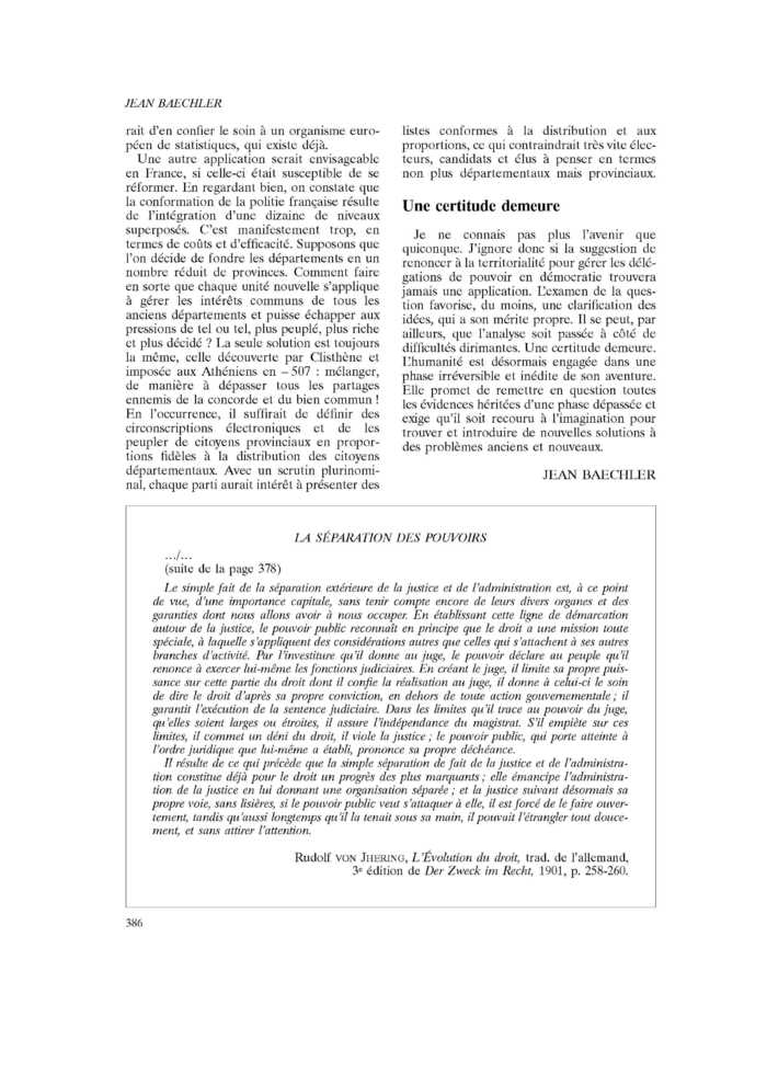 LA SÉPARATION DES POUVOIRS (SUITE)
 – page 1