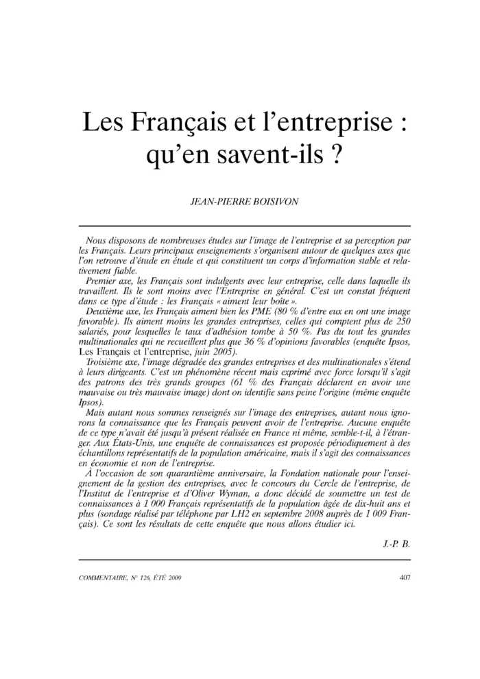 Les Français et l’entreprise : qu’en savent-ils ?
 – page 1