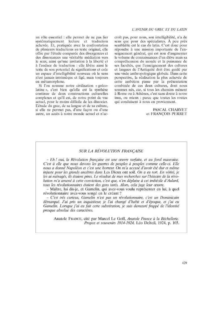 SUR LA RÉVOLUTION FRANÇAISE
 – page 1