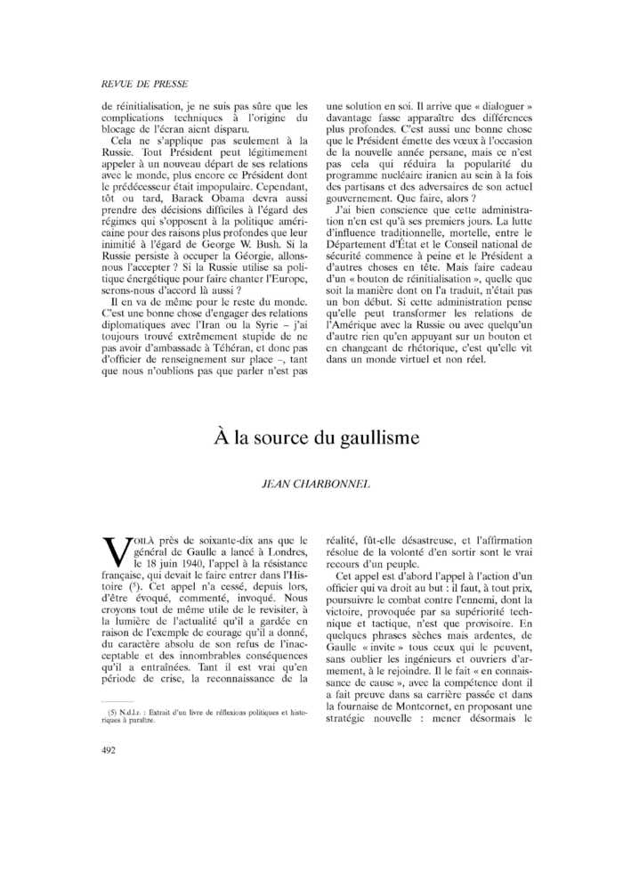À la source du gaullisme
 – page 1