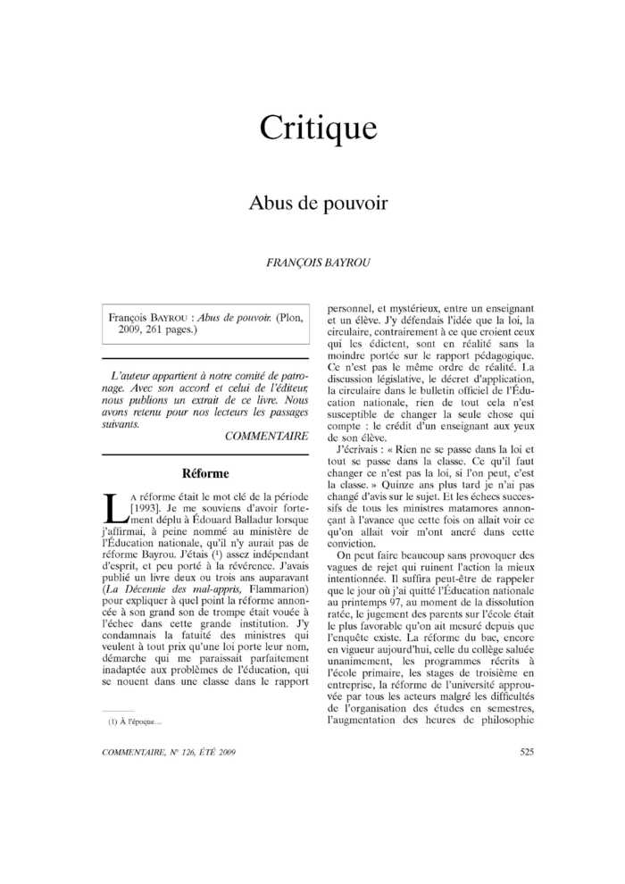 Abus de pouvoir
 – page 1