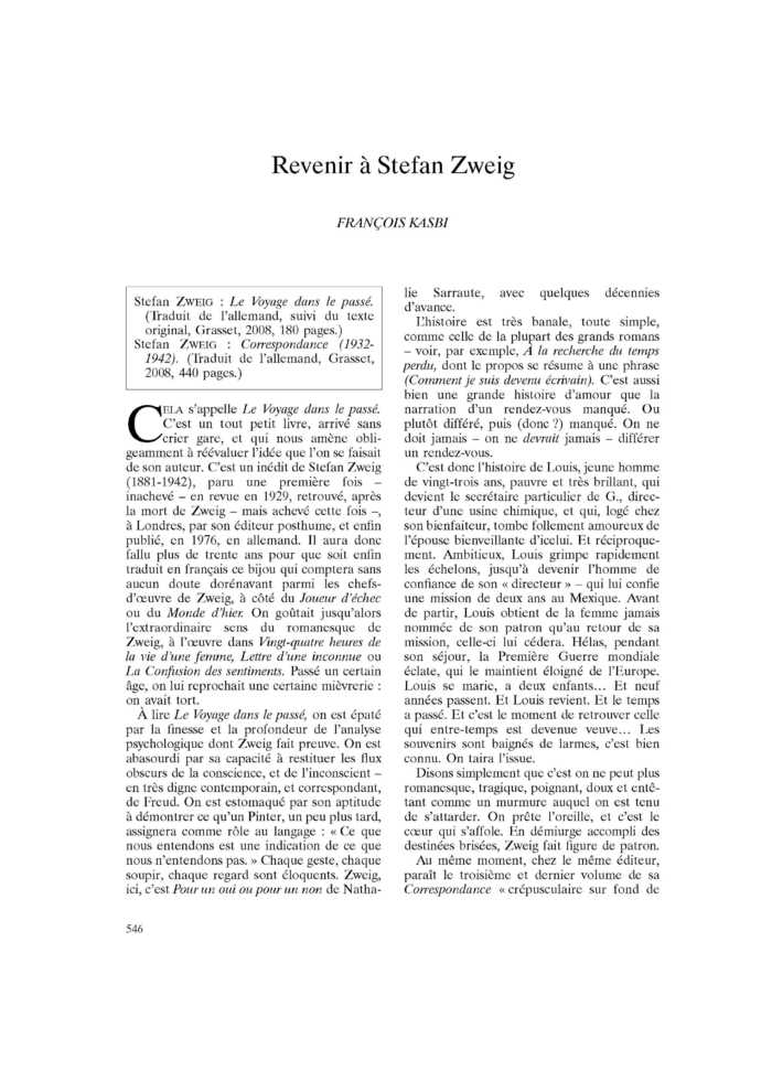 Revenir à Stefan Zweig
 – page 1