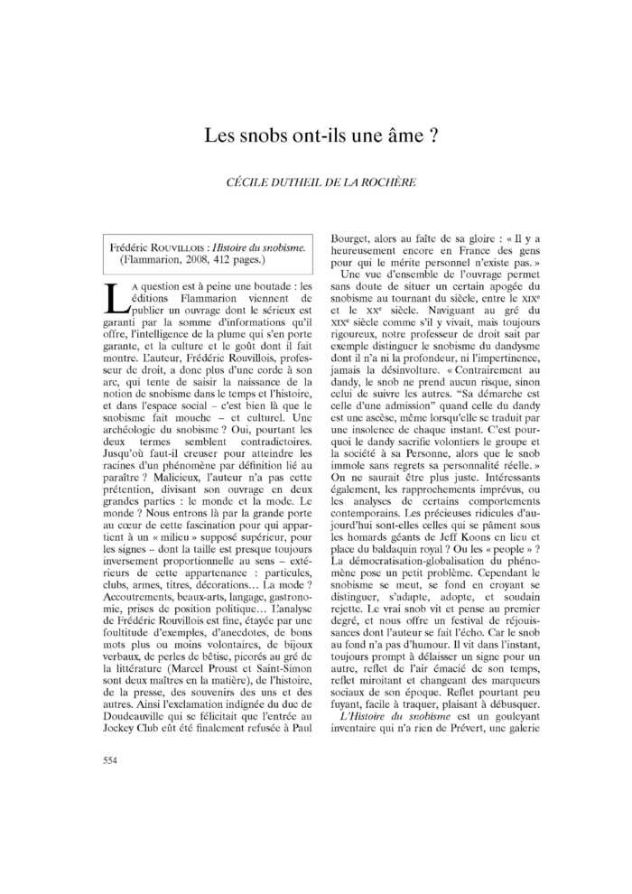 Les snobs ont-ils une âme ?
 – page 1