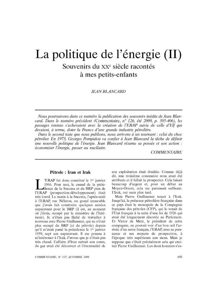 La politique de l’énergie (II). Souvenirs du XXe siècle racontés à mes petits-enfants
 – page 1