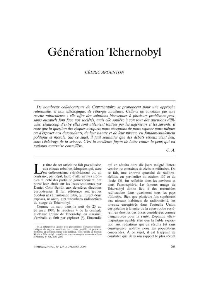 Génération Tchernobyl
 – page 1
