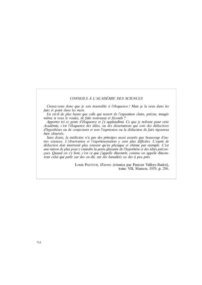 CONSEILS À L’ACADÉMIE DES SCIENCES
 – page 1
