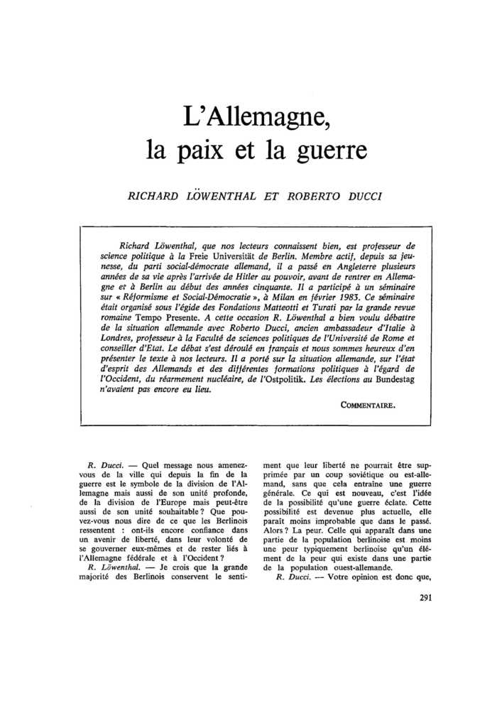 L’Allemagne, la paix et la guerre
 – page 1