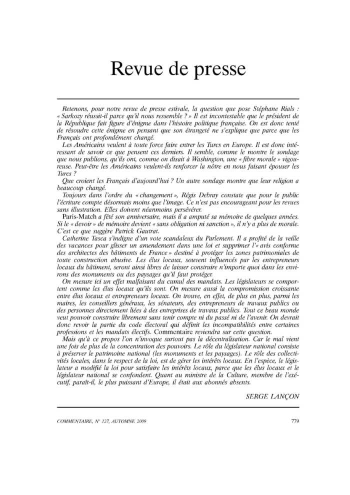 Revue de presse
 – page 1