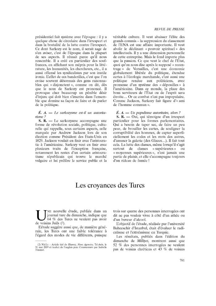 Les croyances des Turcs
 – page 1